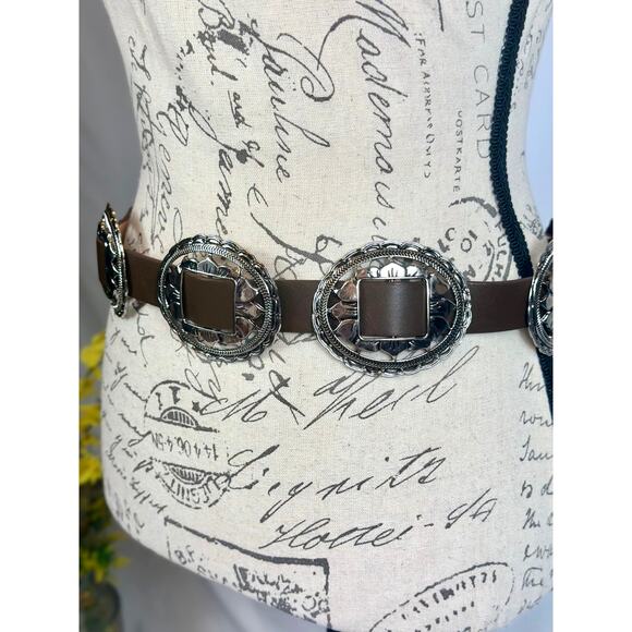 8 Other Reasons Concho Belt Brown and Silver 43" - Picture 1 of 12